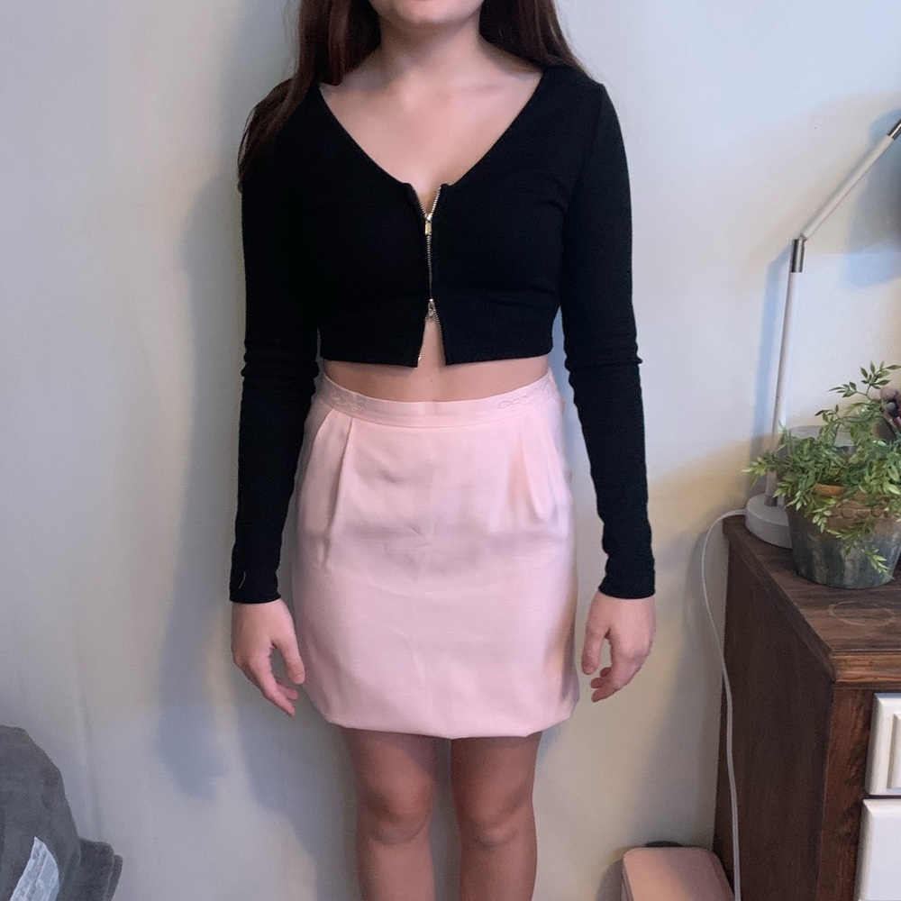 cute baby pink mini skirt💕